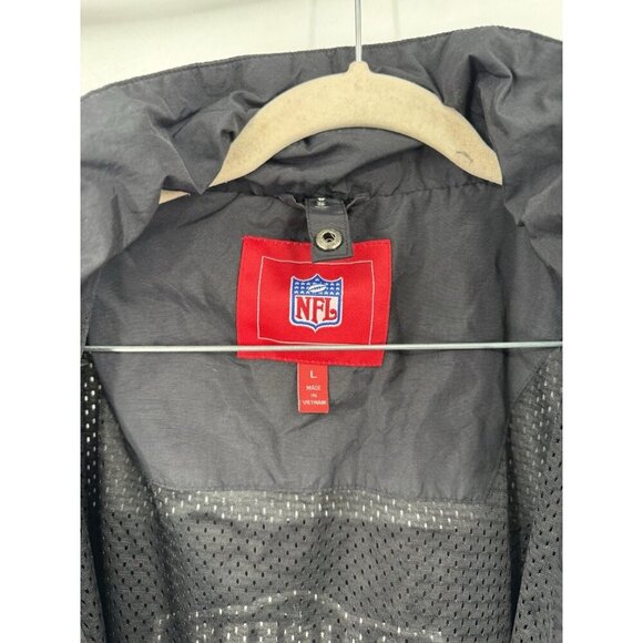 NFL Raiders Team Sports Nylon Jacket Men Large Gray Fan Merch Sportswear - Picture 3 of 11